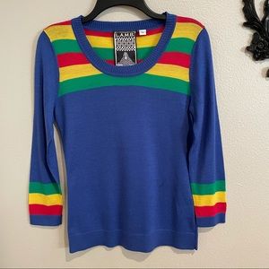 🙌🏼 LAMB Blue Rasta Sweater - size Large 🙌🏼